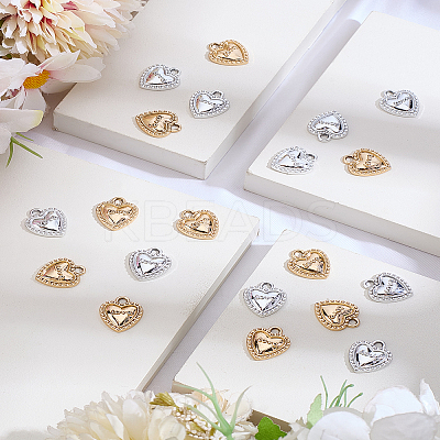 20Pcs 2 Colors UV Plating Alloy Pendants ALRI-LP0001-04-1