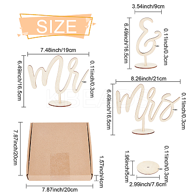 Mr and Mrs Sign for Wedding DJEW-WH0001-12-1