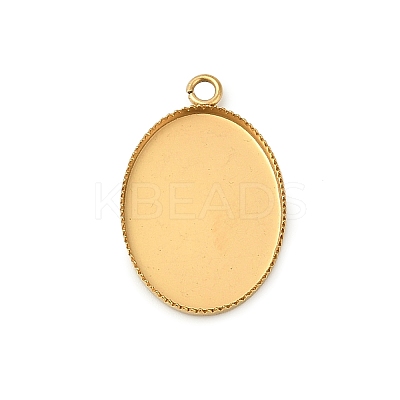 Ion Plating(IP) 304 Stainless Steel Pendant Cabochon Settings STAS-WH0055-02B-G-1