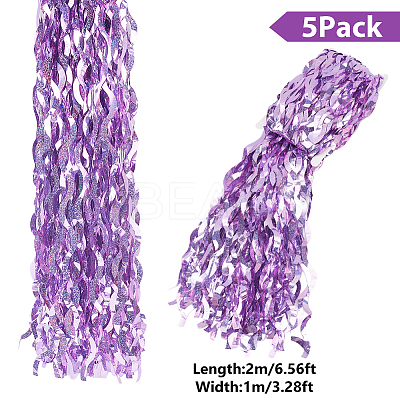 Plastic Foil Fringe Curtains AJEW-WH0314-685-1