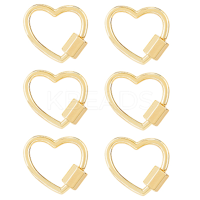 6Pcs Brass Screw Carabiner Lock Charms KK-HS0001-38-1