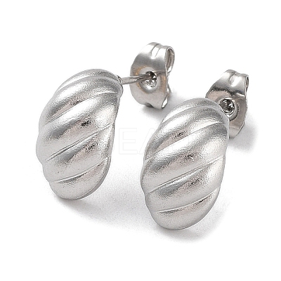 Non-Tarnish 304 Stainless Steel Croissant Ear Studs for Women EJEW-P234-02P-1