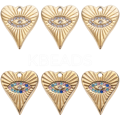 8Pcs 2 Colors 304 Stainless Steel Pendants STAS-SC0009-41-1