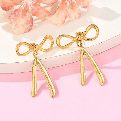 304 Stainless Steel Dangle Stud Earrings EJEW-I318-02G-02-1