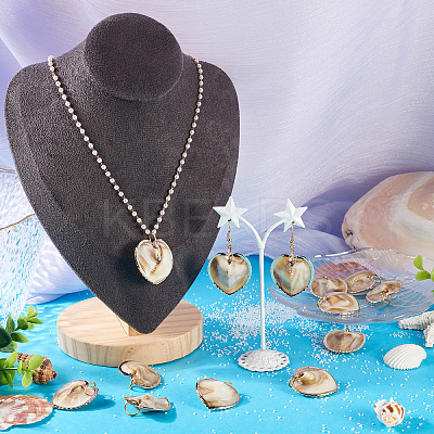 10Pcs Natural Shell Pendants PALLOY-TAC0204-1