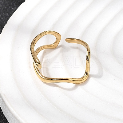 304 Stainless Steel Open Cuff Rings for Women RJEW-K313-13G-1