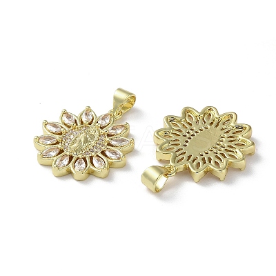 Rack Plating Brass Cubic Zirconia Pendants KK-M272-02G-1