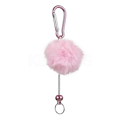 Aluminum Alloy Pom Pom Ball Beadable Keychain Bar HJEW-Q001-01A-1