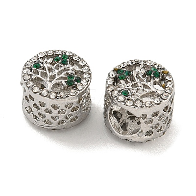 Rack Plating Alloy Rhinestone European Beads FIND-B034-32P-1