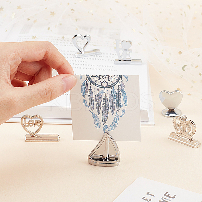 7Pcs Alloy Place Card Holders ODIS-OC0001-25-1