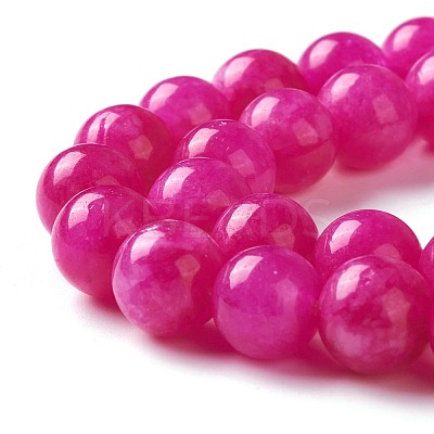 Natural White Jade Imitation Pink Sugilite Beads Strands X-G-I299-F11-8mm-1