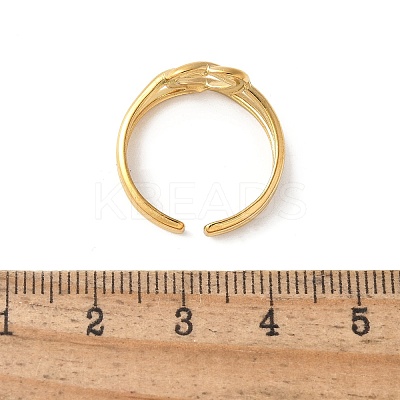 304 Stainless Steel Open Cuff Ring for Women RJEW-Z088-01G-01-1