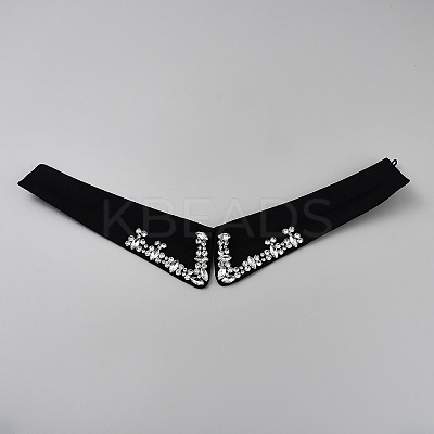 Polyester & Glass Rhinestone Fake Shirt Collar DIY-WH0060-71B-1