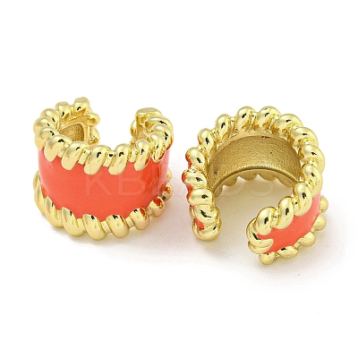 Brass with Enamel Cuff Earrings EJEW-C104-079B-01-1