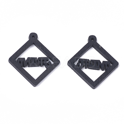 Spray Painted Wood Pendants WOOD-T017-05C-1
