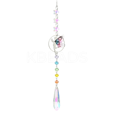 Teardrop Star Glass Crystal Suncatcher HJEW-JM04948-1