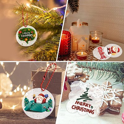 40Pcs 10 Style Acrylic Transparent Blank Pendants with Glitter DIY-CJC0002-013-1