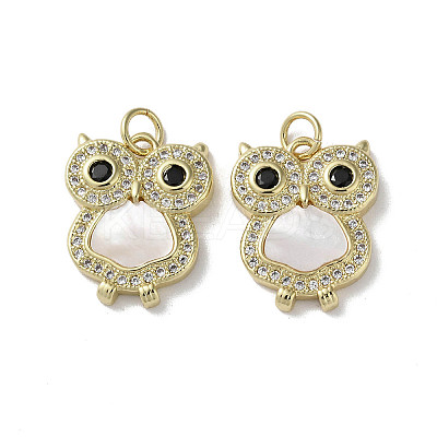 Brass Micro Pave Cubic Zirconia Pendants KK-G485-25C-G-1