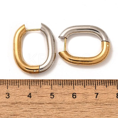 Rectangle Ion Plating(IP) 304 Stainless Steel Hoop Earrings for Women EJEW-L287-059GP-1