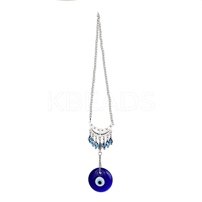 Evil Eye Alloy Lampwork Pendant Decorations LS-HJEW-M005-02A-AS-1