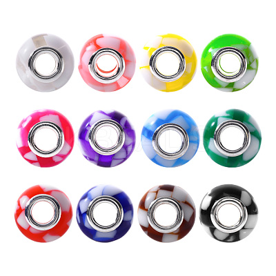 96Pcs 12 Style Resin European Beads RPDL-YW0001-01-1
