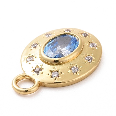 Eco-friendly Brass Micro Pave Cubic Zirconia Pendants KK-D079-23G-02-1