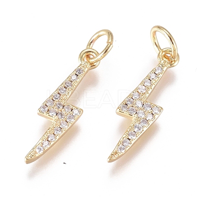 Brass Micro Pave Cubic Zirconia Pendants ZIRC-G168-15G-1