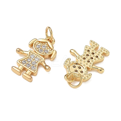 Brass Micro Pave Clear Cubic Zirconia Pendants CU-CBA9AFC-01G-15-1