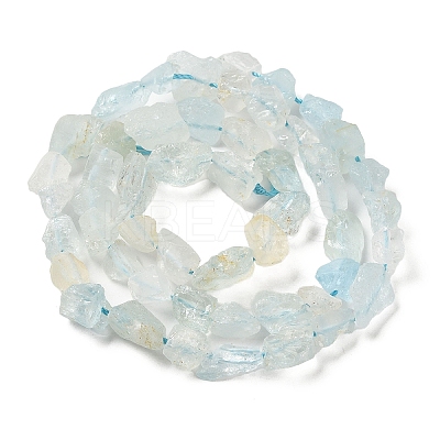 Raw Rough Natural Aquamarine Beads Strands G-I283-G08-02-1