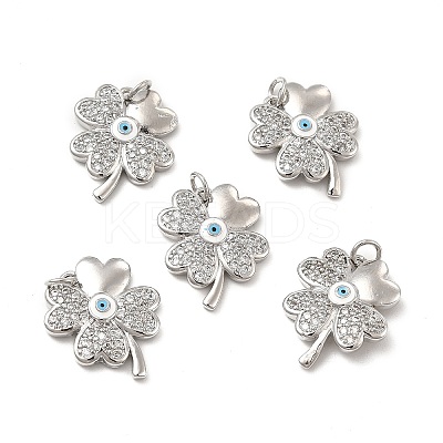 Brass Micro Pave Cubic Zirconia Pendants KK-E068-VB134-1-1