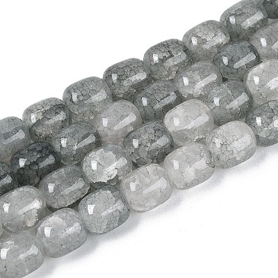 Baking Paint Crackle Glass Beads Strands DGLA-N019-01B-03-1