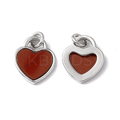 Natural Mixed Stone Heart Charms G-G977-05P-1