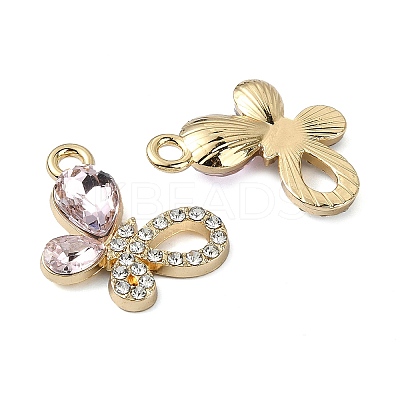 Golden Rack Plating Alloy Rhinestone Pendants PALLOY-F308-24G-1