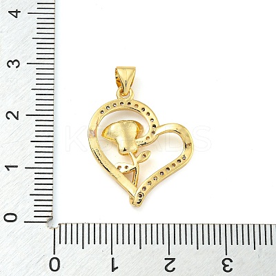 Rack Plating Brass Micro Pave Cubic Zirconia Pendants KK-Z063-03G-1