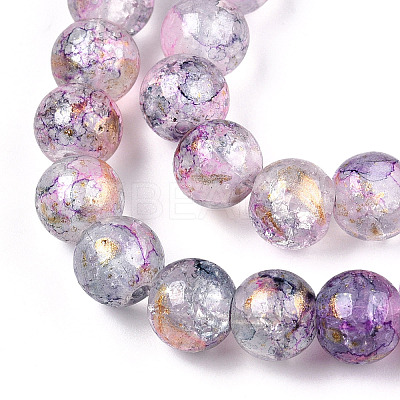 Baking Painted Crackle Glass Bead Strands DGLA-R053-05P-1