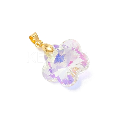 AB Color Plated Glass Pendants PALLOY-JF04596-01-1