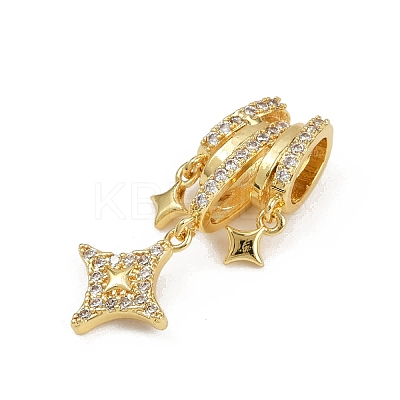 Brass Micro Pave Cubic Zirconia Pendants KK-C093-23G-1