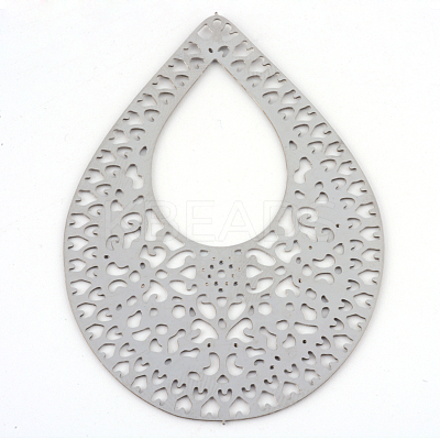 Tarnish Resistant 304 Stainless Steel Big Filigree Pendants STAS-S044-033-1