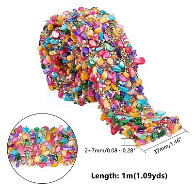 Resin Hotfix Rhinestone Beaded Trim DIY-WH0166-42-1