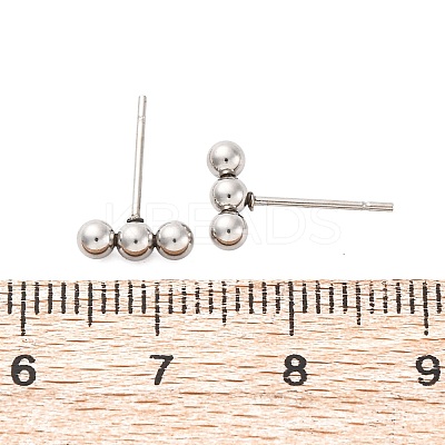 Tarnish Resistant 201 Stainless Steel Beaded Horizontal Bar Stud Earrings with 316 Stainless Steel Pin for Women LS-X-STAS-K238-01P-1