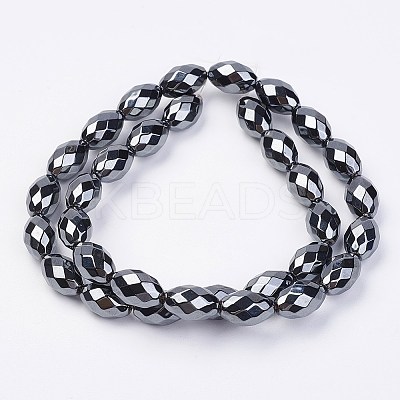 Non-magnetic Synthetic Hematite Beads Strands G-F396-13-4x6mm-1