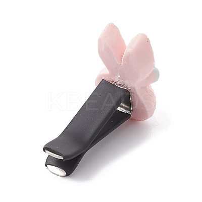 Rabbit with Bowknot Resin Car Air Vent Clips JEWB-BR00147-03-1