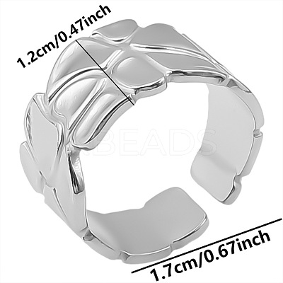 Non-Tarnish Minimalist 304 Stainless Steel Cuff Rings EG1684-1-1