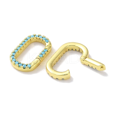 Rack Plated Brass Micro Pave Cubic Zirconia Clasps X-KK-Z039-06A-G-1