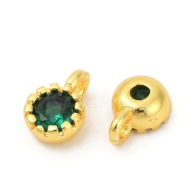 Brass Pave Cubic Zirconia Pendants KK-H204-03G-06-1