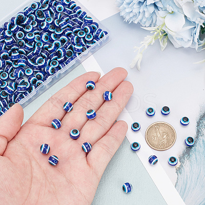 300Pcs Evil Eye Resin Beads RESI-HY0001-22-1