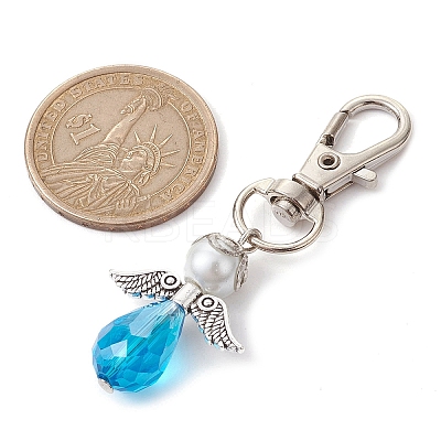 5Pcs 5 Colors Angel Glass Pendant Decoraiton HJEW-JM01659-1