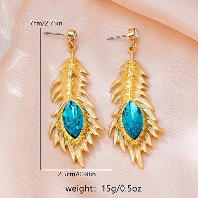 Alloy Rhinestone Stud Dangle Earrings for Women WG327FE-01-1