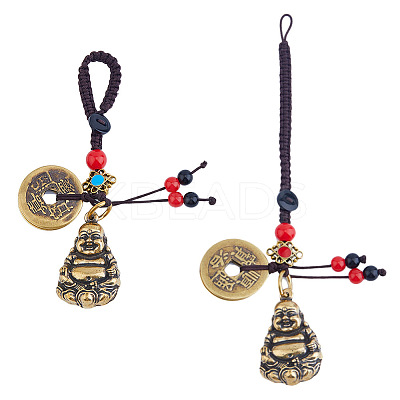 3Pcs Brass Pendant Decorations AJEW-FH0004-89-1