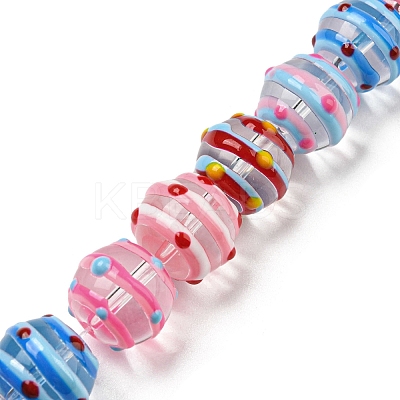 Bumpy Transparent Glass Beads Strands LAMP-R145-09-1